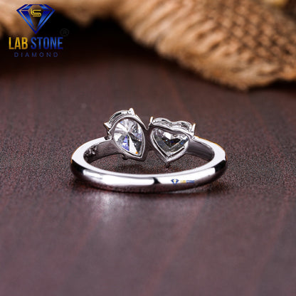 1.25 TDW Pear & Heart Cut Women’s Engagement Diamond Ring