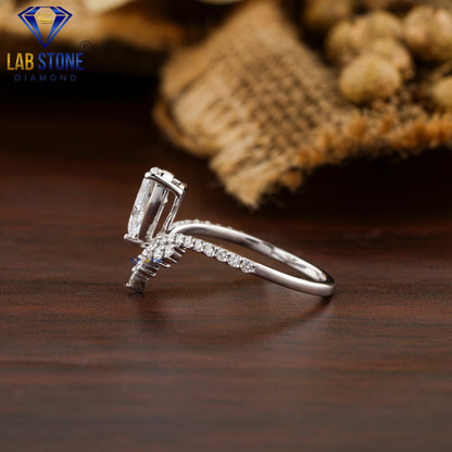 1.183 TDW Pear & Round Cut Women’s Engagement Diamond Ring