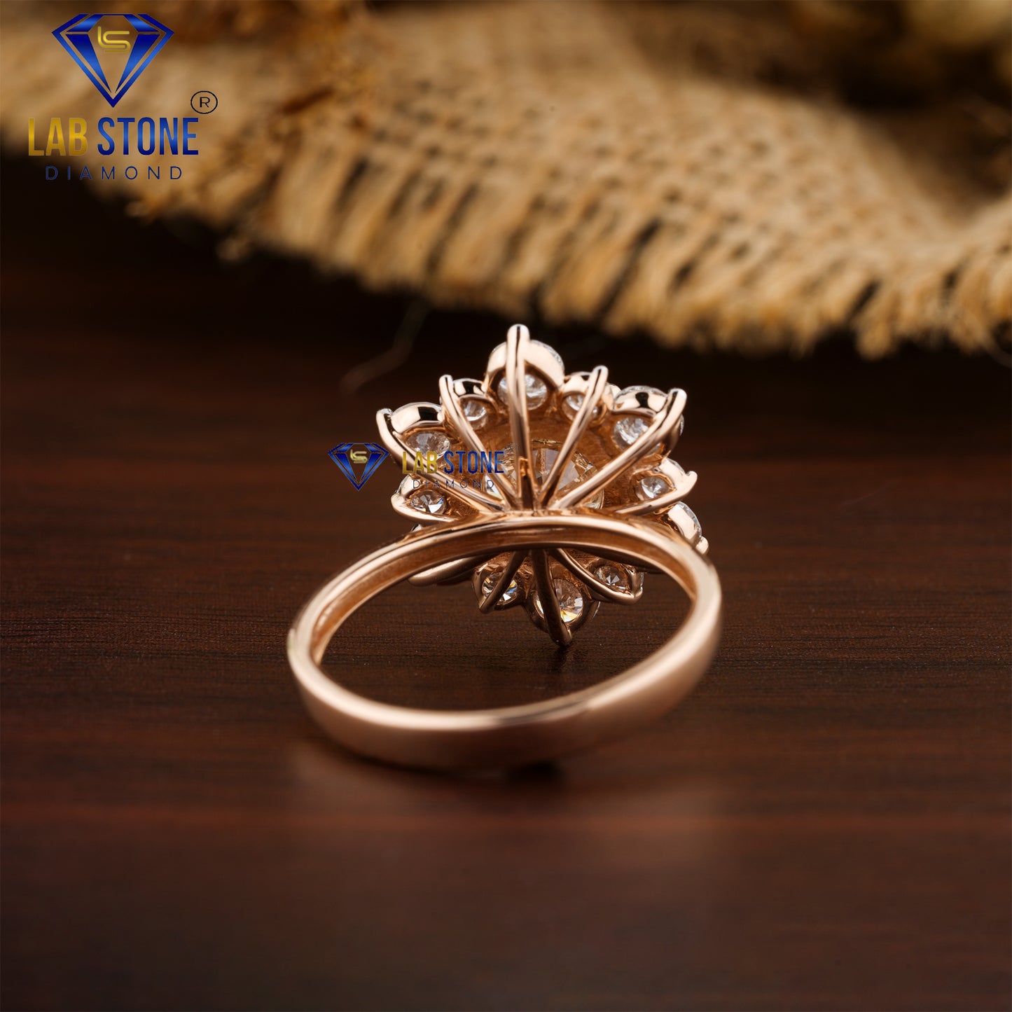 4.19 TDW Round Diamond Halo Ring for Women