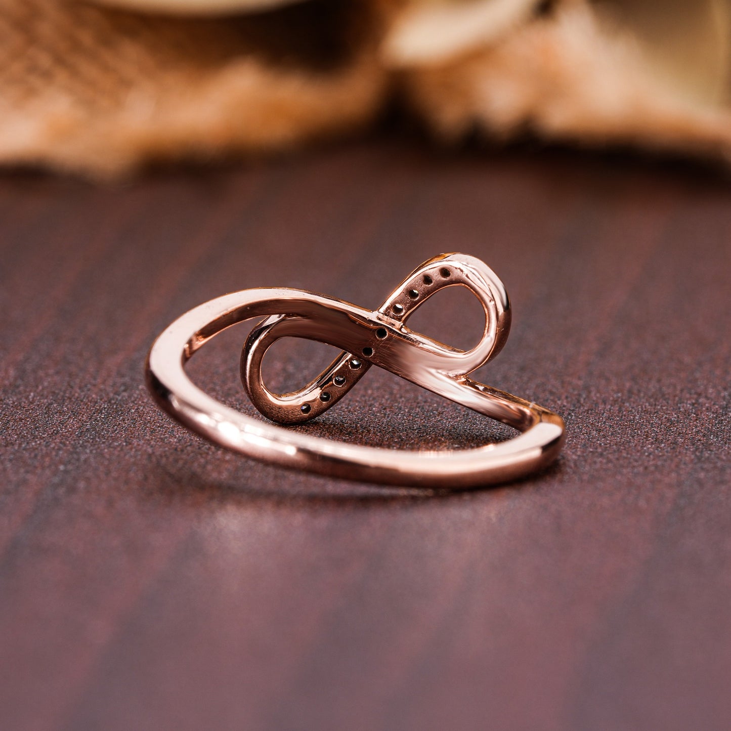 0.05 TDW Round Cut Diamond Infinity Women's Engagement Ring