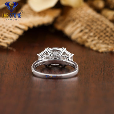 3.50 TDW Trapezoid, Cushion & Round Cut Women’s Engagement Diamond Ring