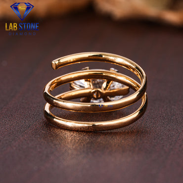 2.52 TDW Oval Cut Women’s Spiral Solitaire Diamond Ring