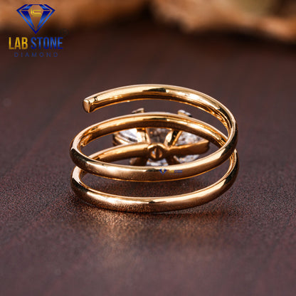 2.52 TDW Oval Cut Women’s Spiral Solitaire Diamond Ring