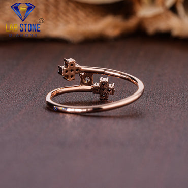 0.14 TDW Round Cut Diamond Women's Engagement Ring with Twisted Band