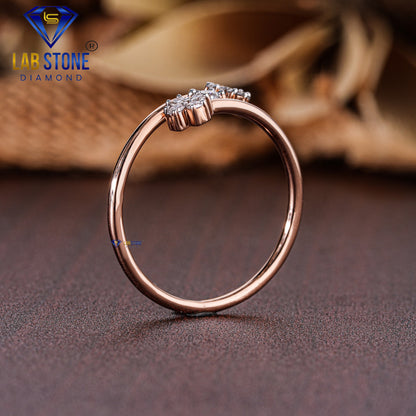 0.14 TDW Round Cut Diamond Women's Engagement Ring with Twisted Band