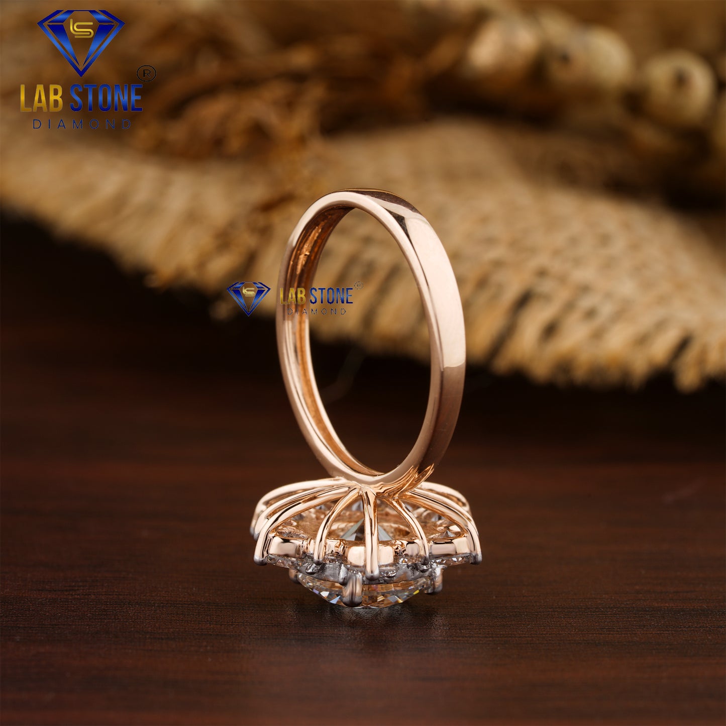 4.19 TDW Round Diamond Halo Ring for Women