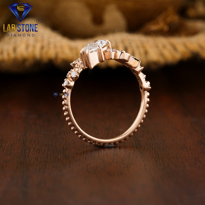 0.996 TDW Marquise & Round Cut Women’s Engagement Diamond Ring