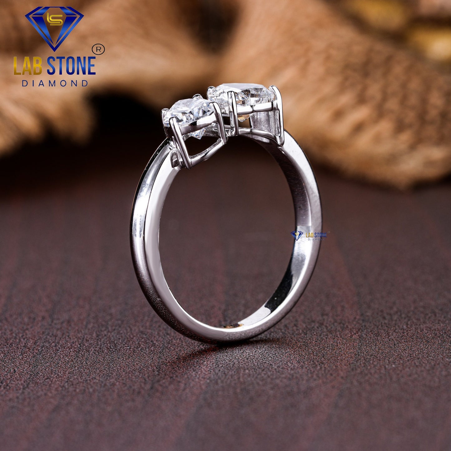 1.25 TDW Pear & Heart Cut Women’s Engagement Diamond Ring