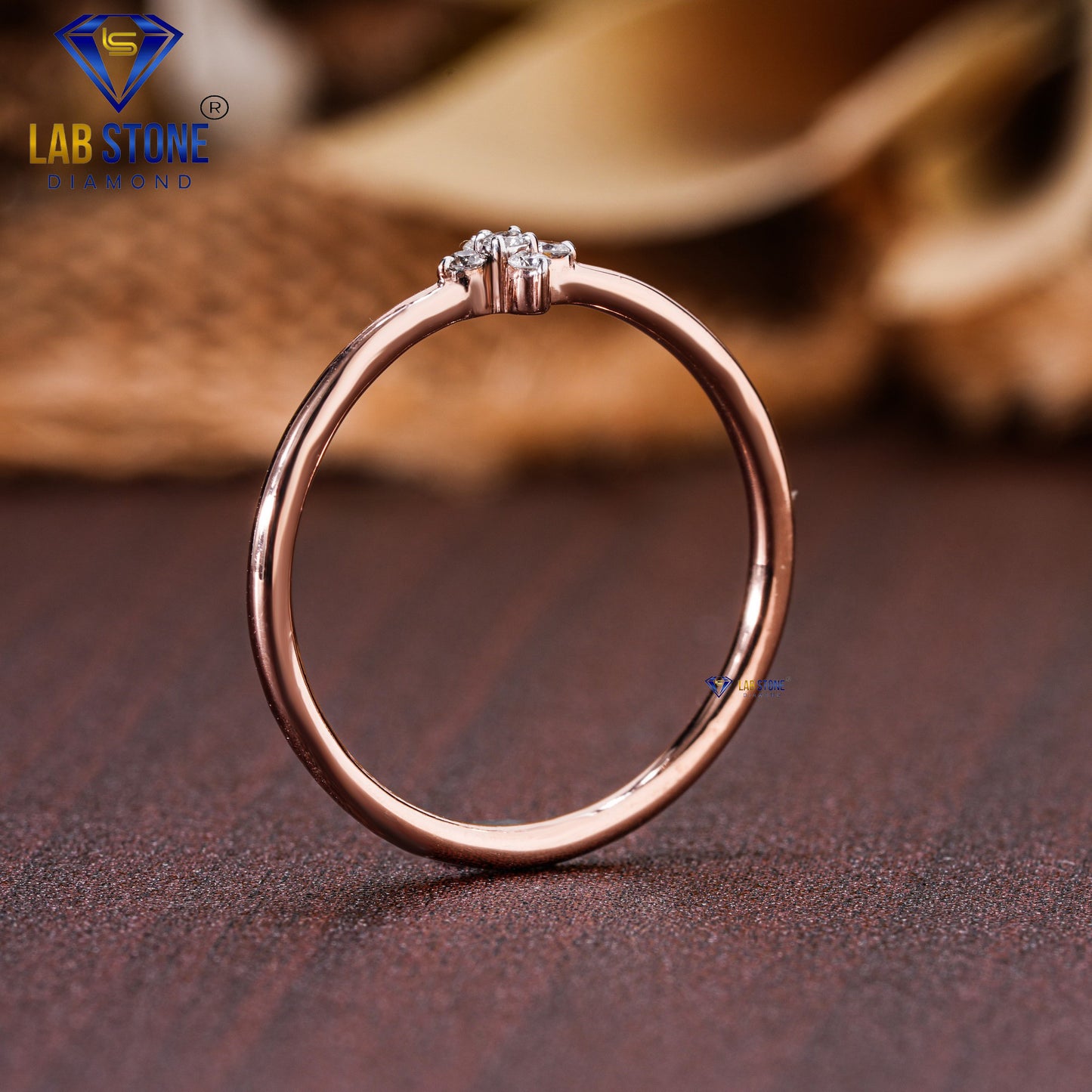 0.05 TDW Round Cut Women’s Minimalist Engagement Diamond Ring