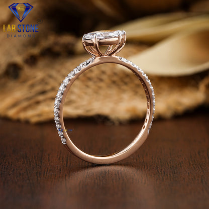 0.72 TDW Marquise & Round Cut Women’s Engagement Diamond Ring