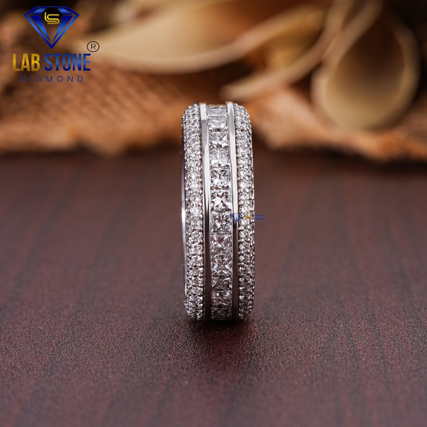 2.98 TDW Princess & Round Cut Diamond Women’s Band