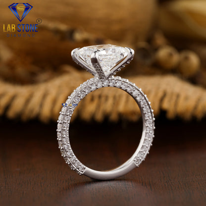 4.54 TDW Princess & Round Cut Women’s Engagement Diamond Ring