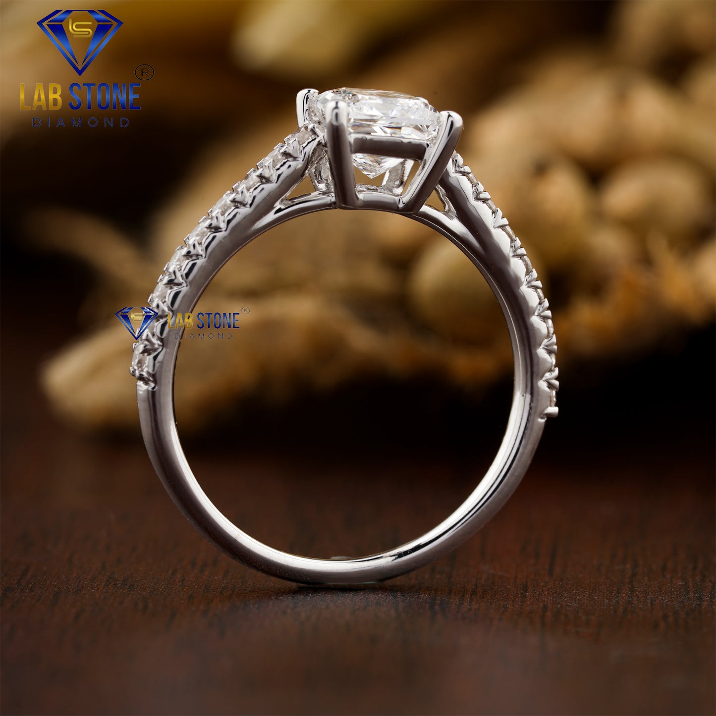 1.18 TDW Princess and Round Cut Women's Diamond Ring