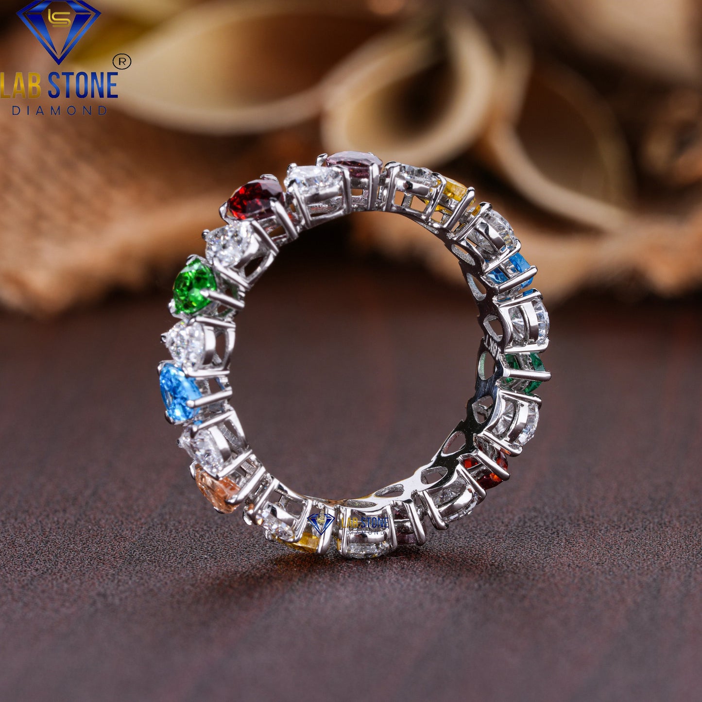 3.74 TDW Pear Cut Diamond Women's Eternity Band