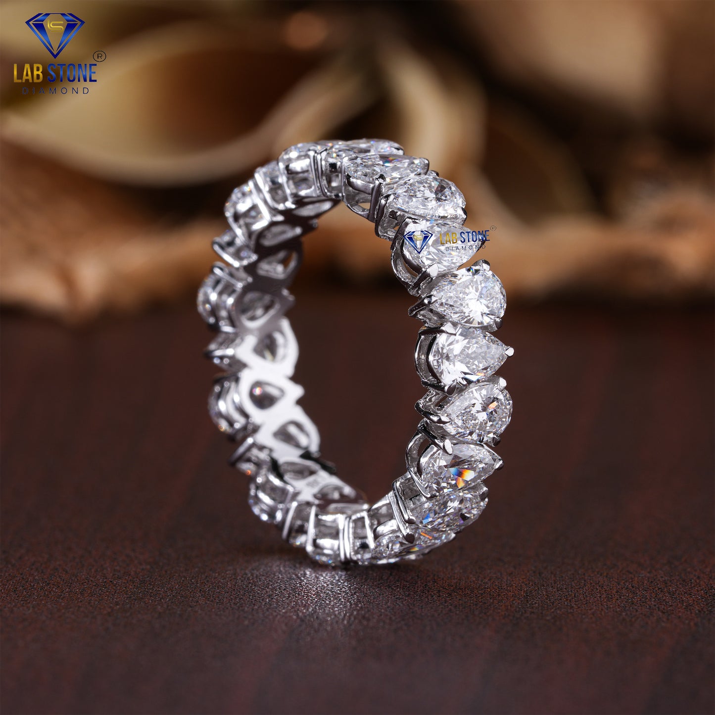 5.18 TDW Pear Cut Diamond Women's Eternity Band