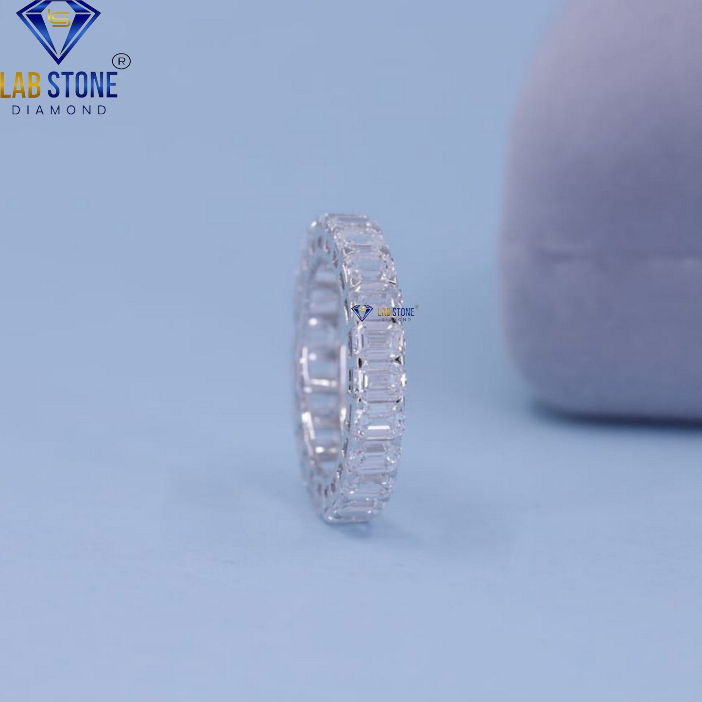 2.00 TDW Emerald Cut Diamond Eternity Band for Women