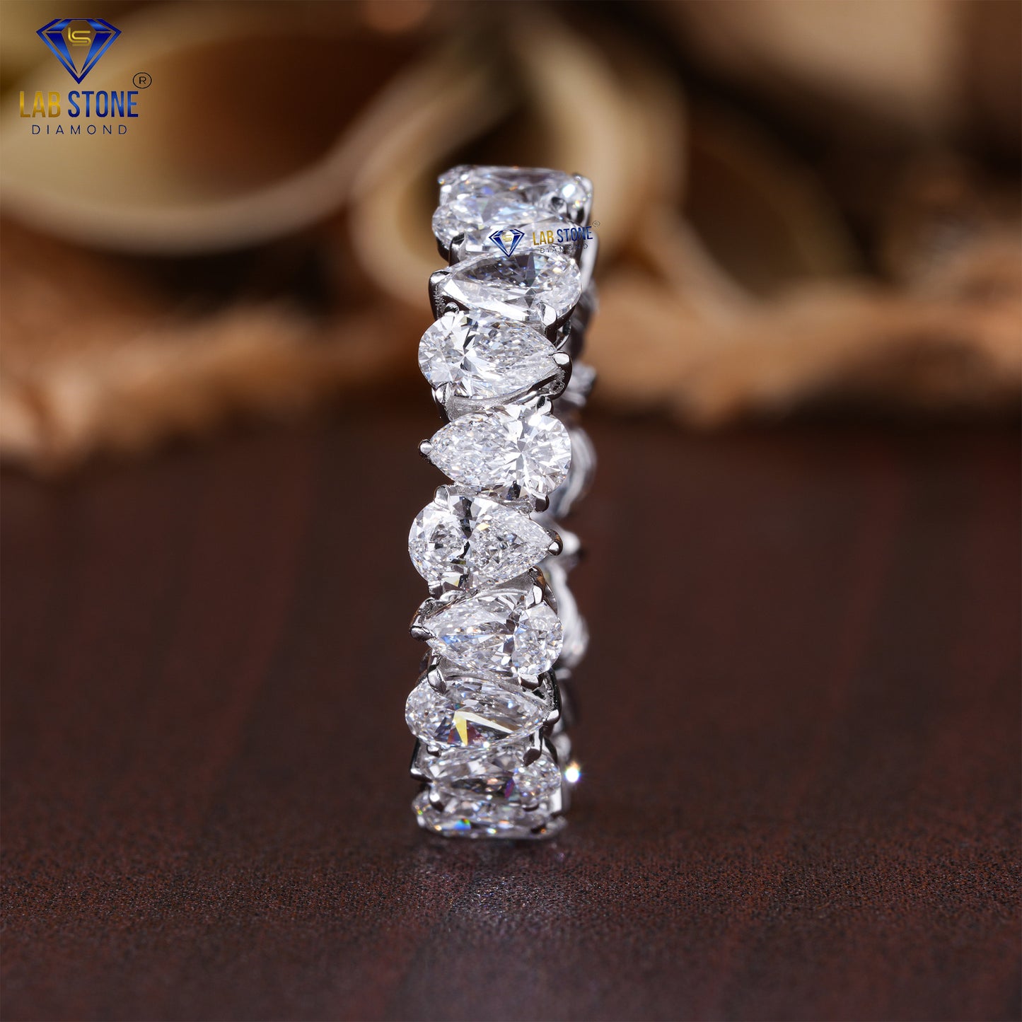 5.18 TDW Pear Cut Diamond Women's Eternity Band