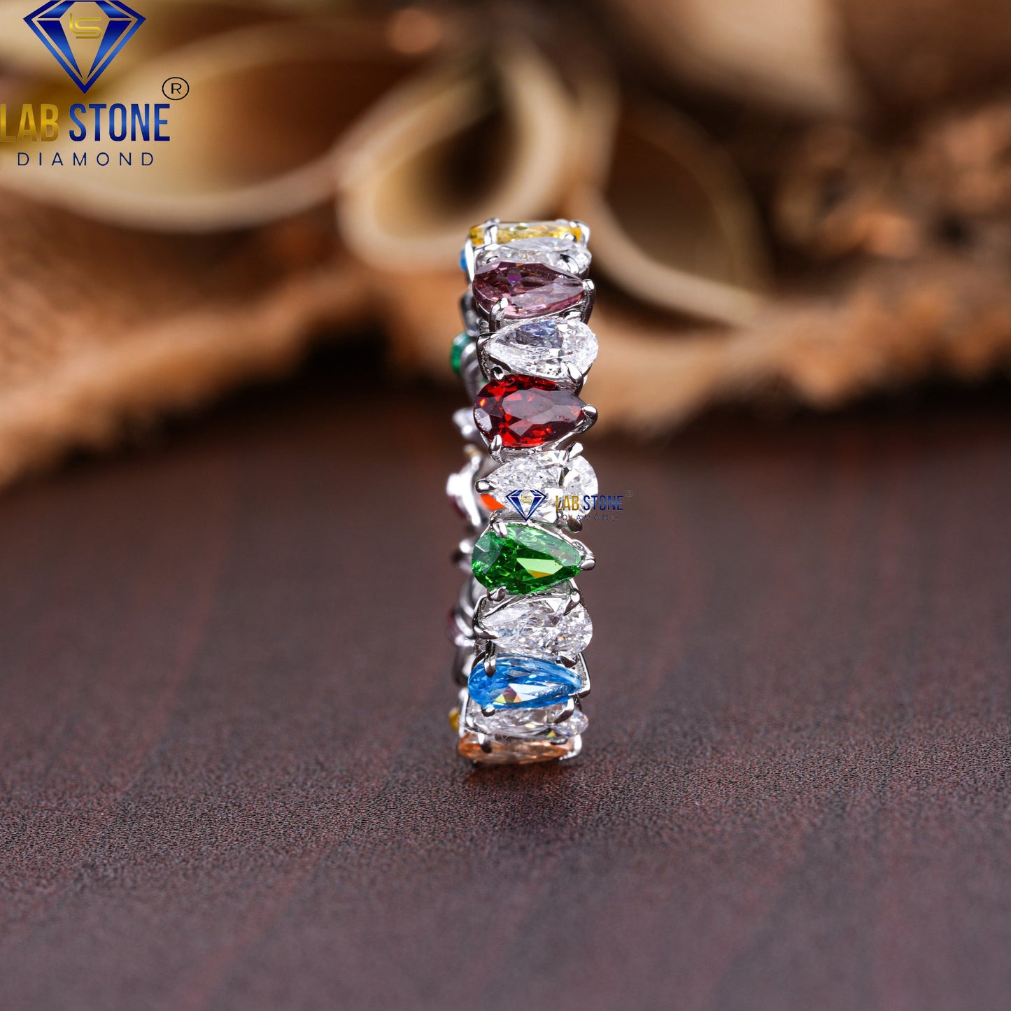 3.74 TDW Pear Cut Diamond Women's Eternity Band