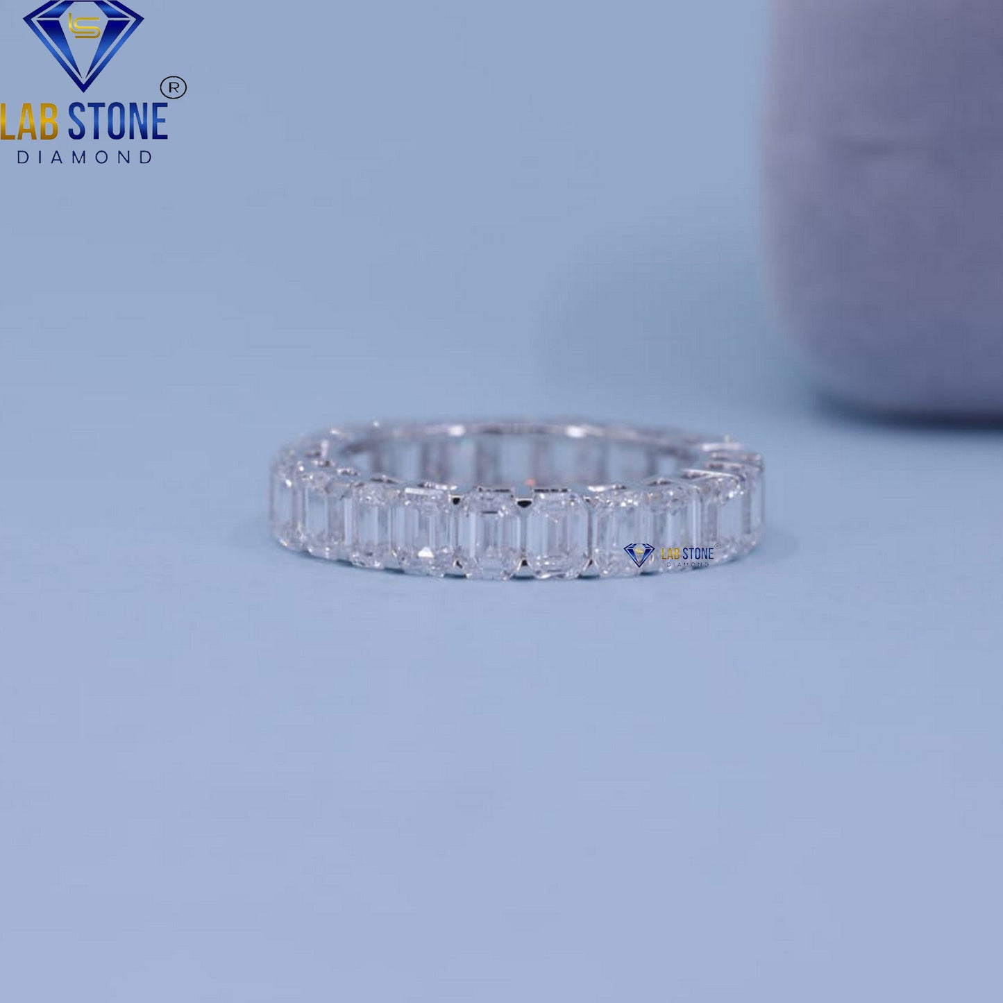 2.00 TDW Emerald Cut Diamond Eternity Band for Women