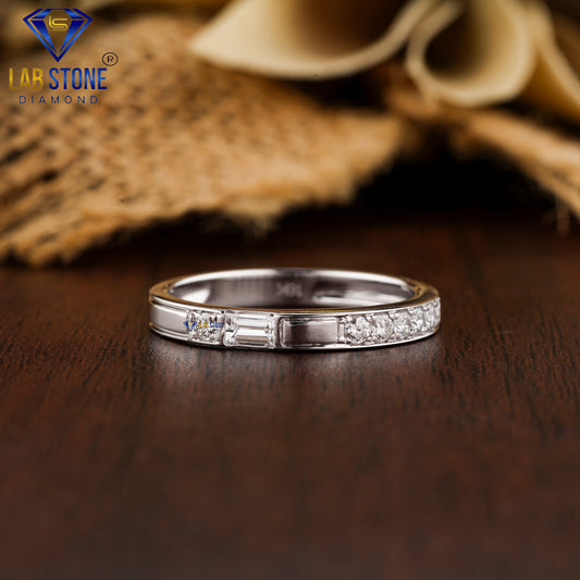 0.30 TDW Round & Baguette Cut Women’s Diamond Band Ring