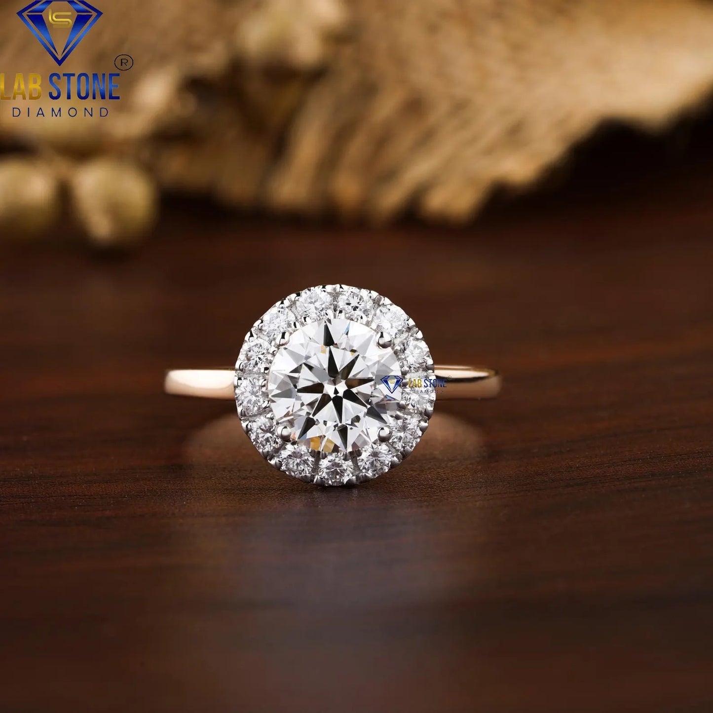 1.80 TDW Round Cut Diamond Women’s Halo Ring