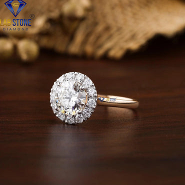 1.80 TDW Round Cut Diamond Women’s Halo Ring