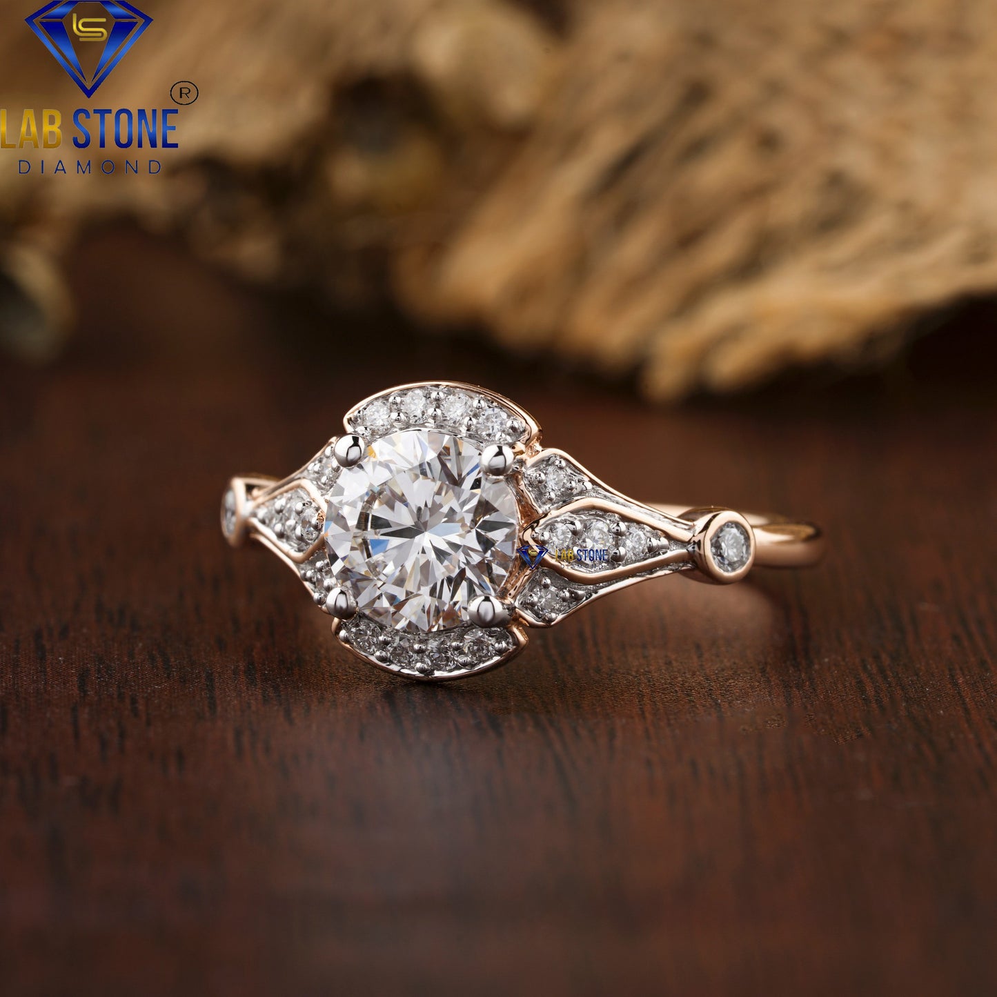 1.64 TDW Round Cut Diamond women's Engagement Ring