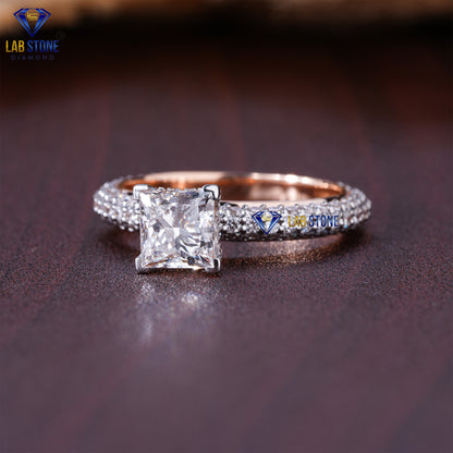 1.96 TDW Princess & Round Cut Diamond Women’s Hidden Halo Ring