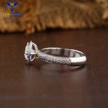 1.42 TDW Round Cut Diamond Women’s Halo Ring