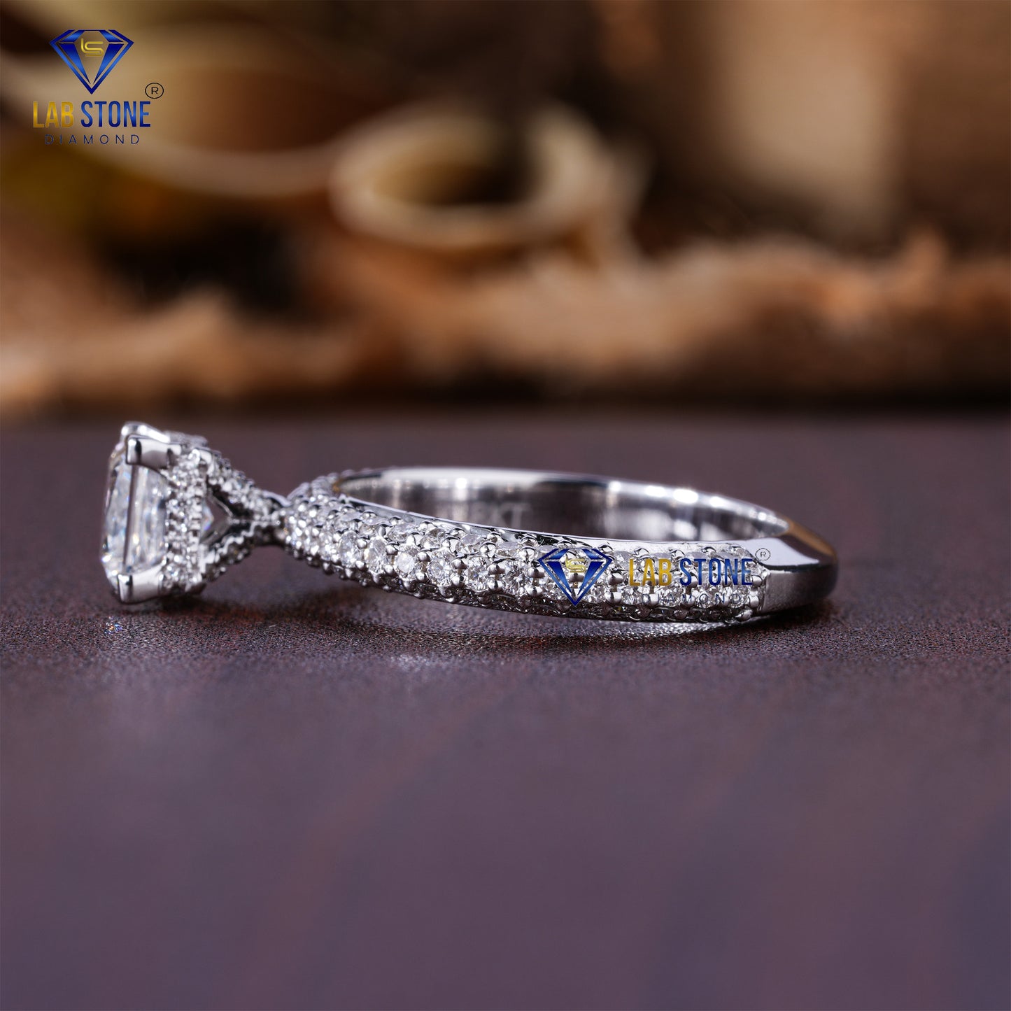 1.96 TDW Princess & Round Cut Diamond Women’s Hidden Halo Ring