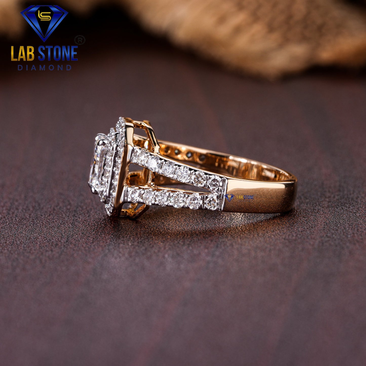 1.20 TDW Radiant & Round Cut Women’s Engagement Diamond Ring