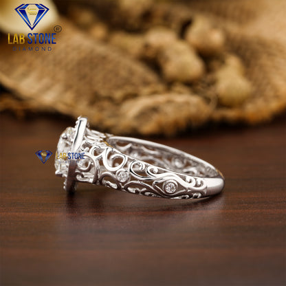 2.062 TDW Round Cut Diamond Women’s Halo Ring