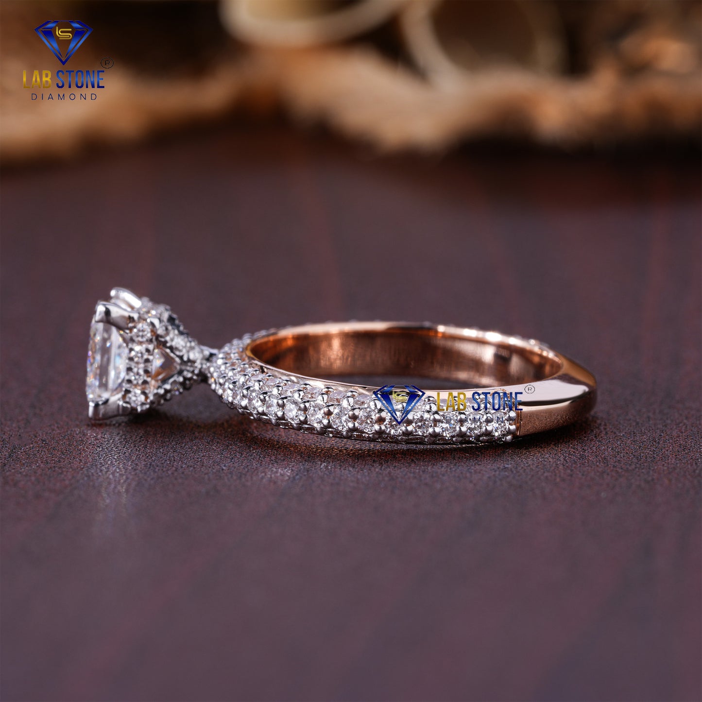 1.96 TDW Princess & Round Cut Diamond Women’s Hidden Halo Ring