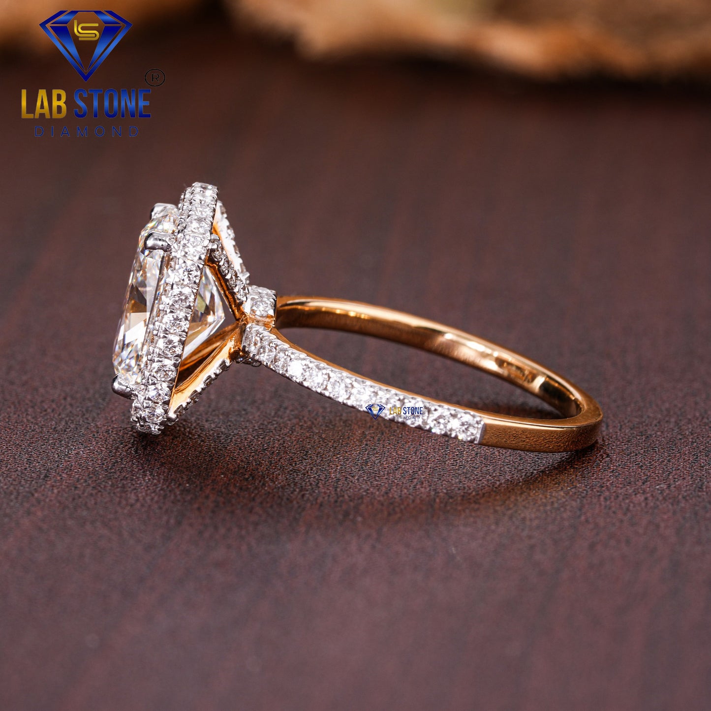 4.63 TDW Cushion & Round Cut Women’s Halo Diamond Ring