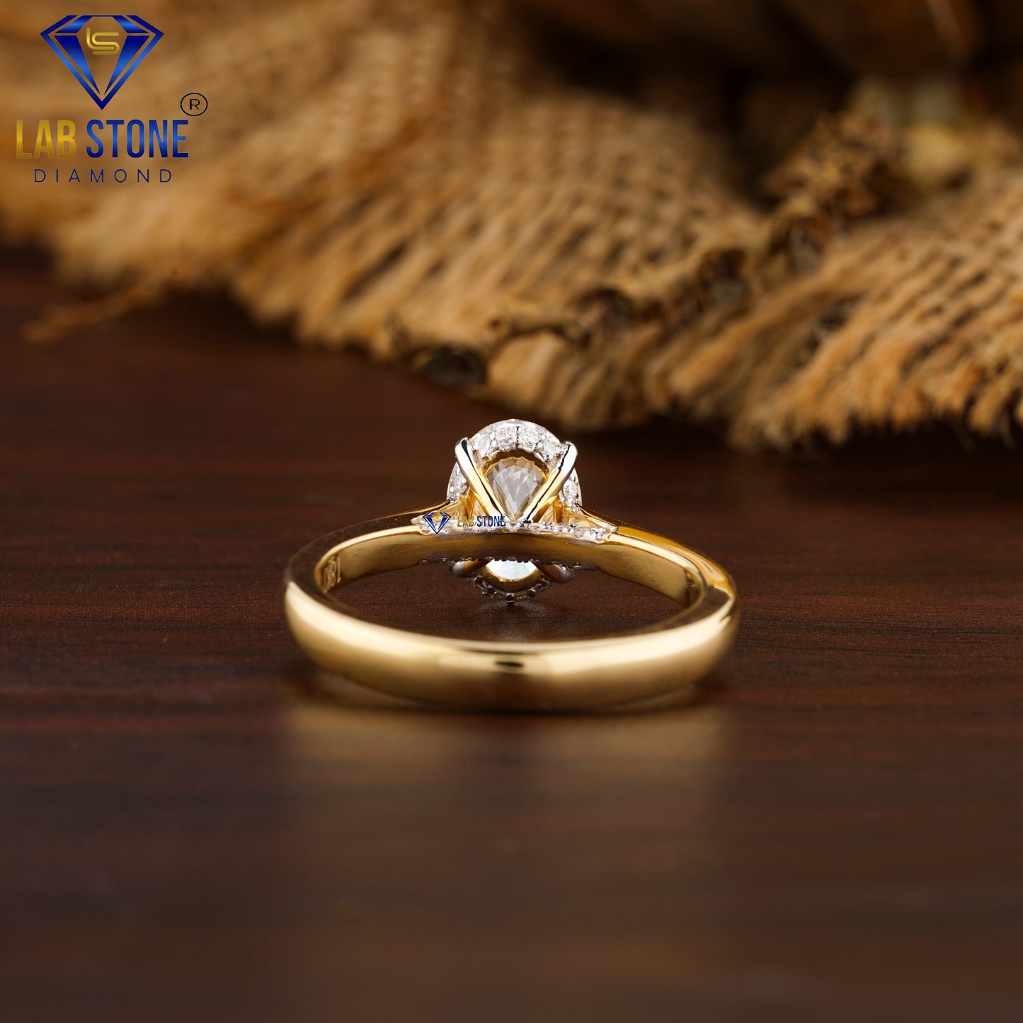 2.41 TDW Oval & Round Cut Diamond Hidden Halo Ring