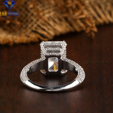 6.23 TDW Radiant and Round Diamond Hidden Halo Ring for Women