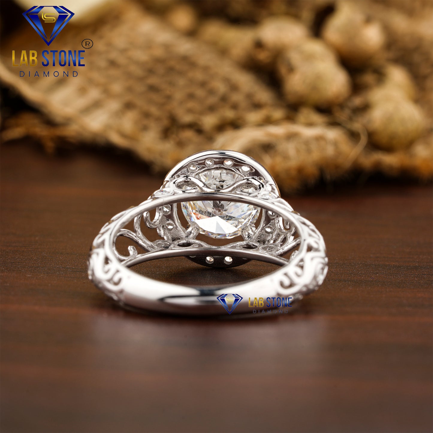 2.062 TDW Round Cut Diamond Women’s Halo Ring