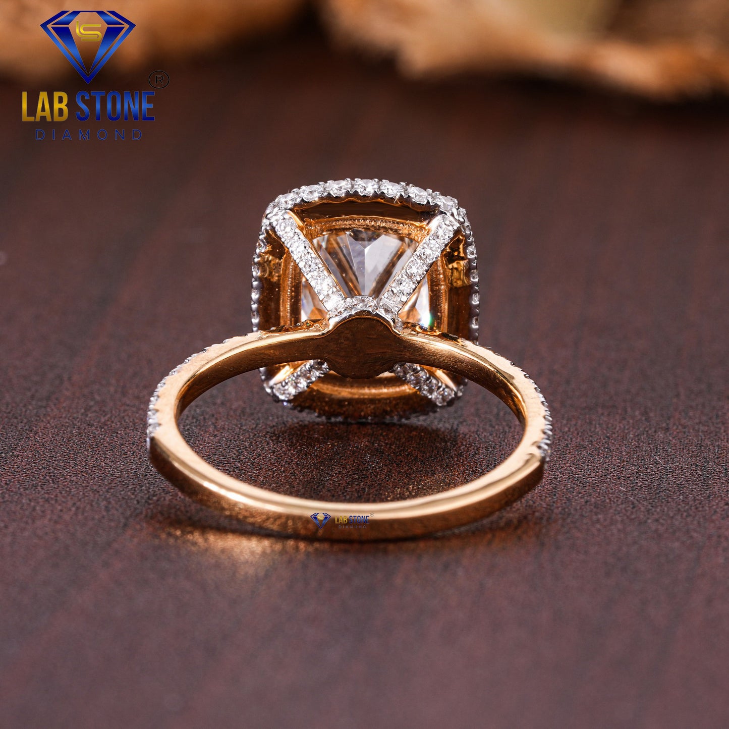 4.63 TDW Cushion & Round Cut Women’s Halo Diamond Ring