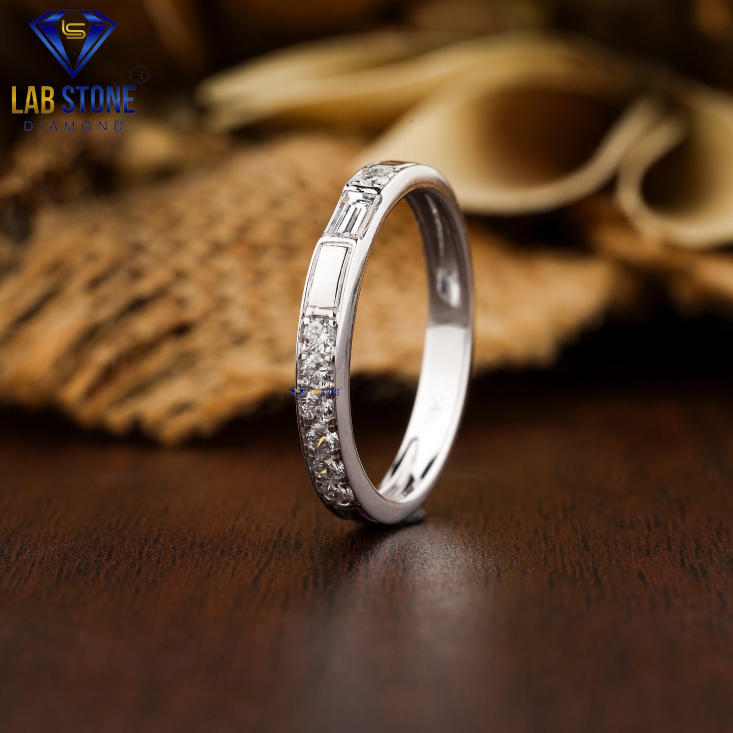 0.30 TDW Round & Baguette Cut Women’s Diamond Band Ring