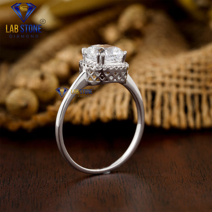 1.75 TDW Cushion & Round Cut Women’s Halo Diamond Ring