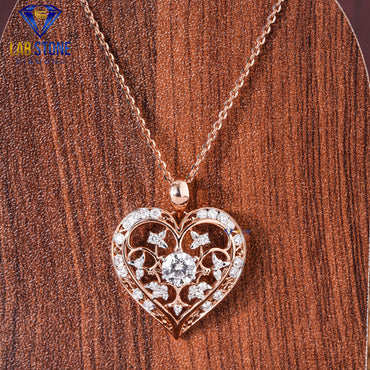 1.65 TDW  Round Cut Diamond Heart Pendant