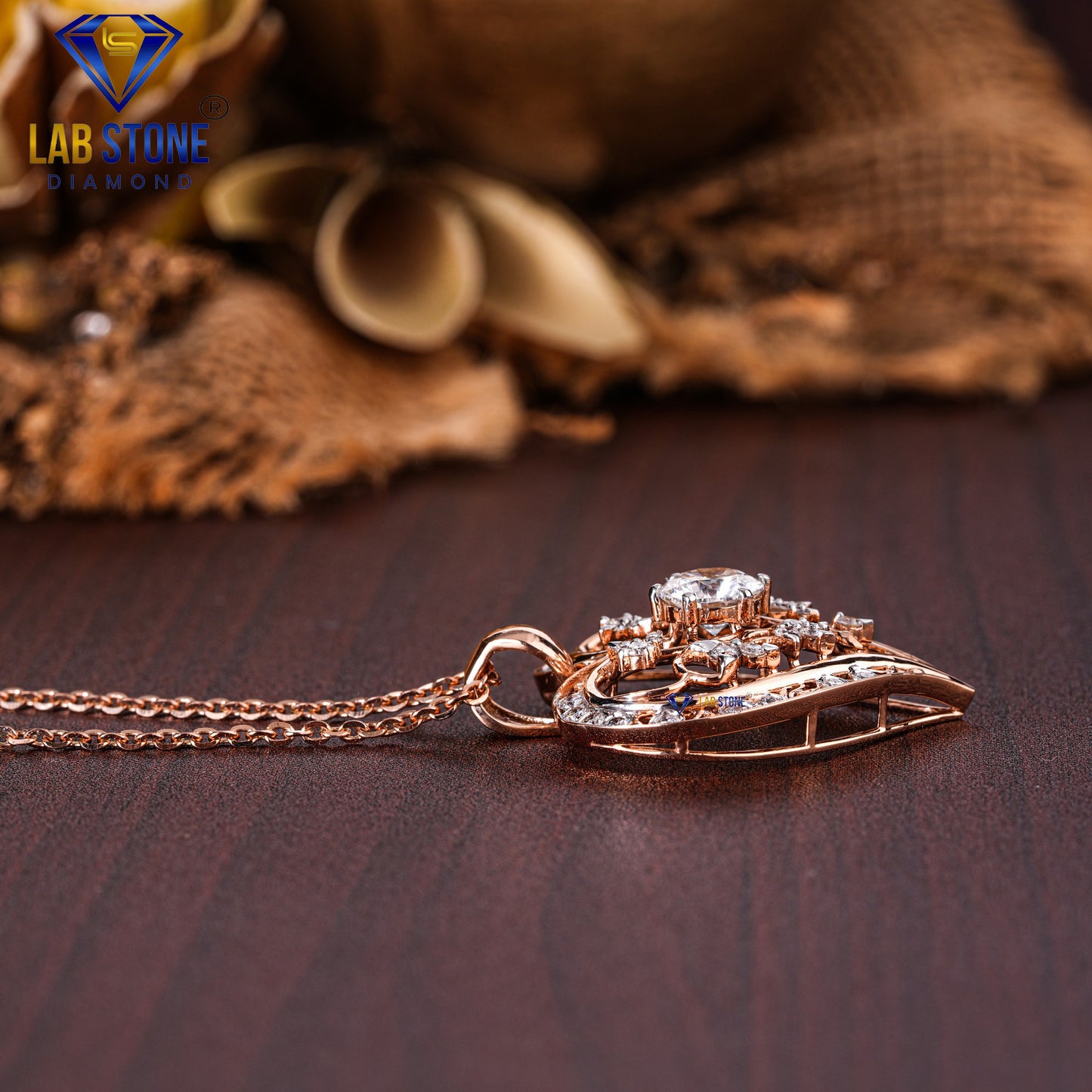 1.65 TDW  Round Cut Diamond Heart Pendant