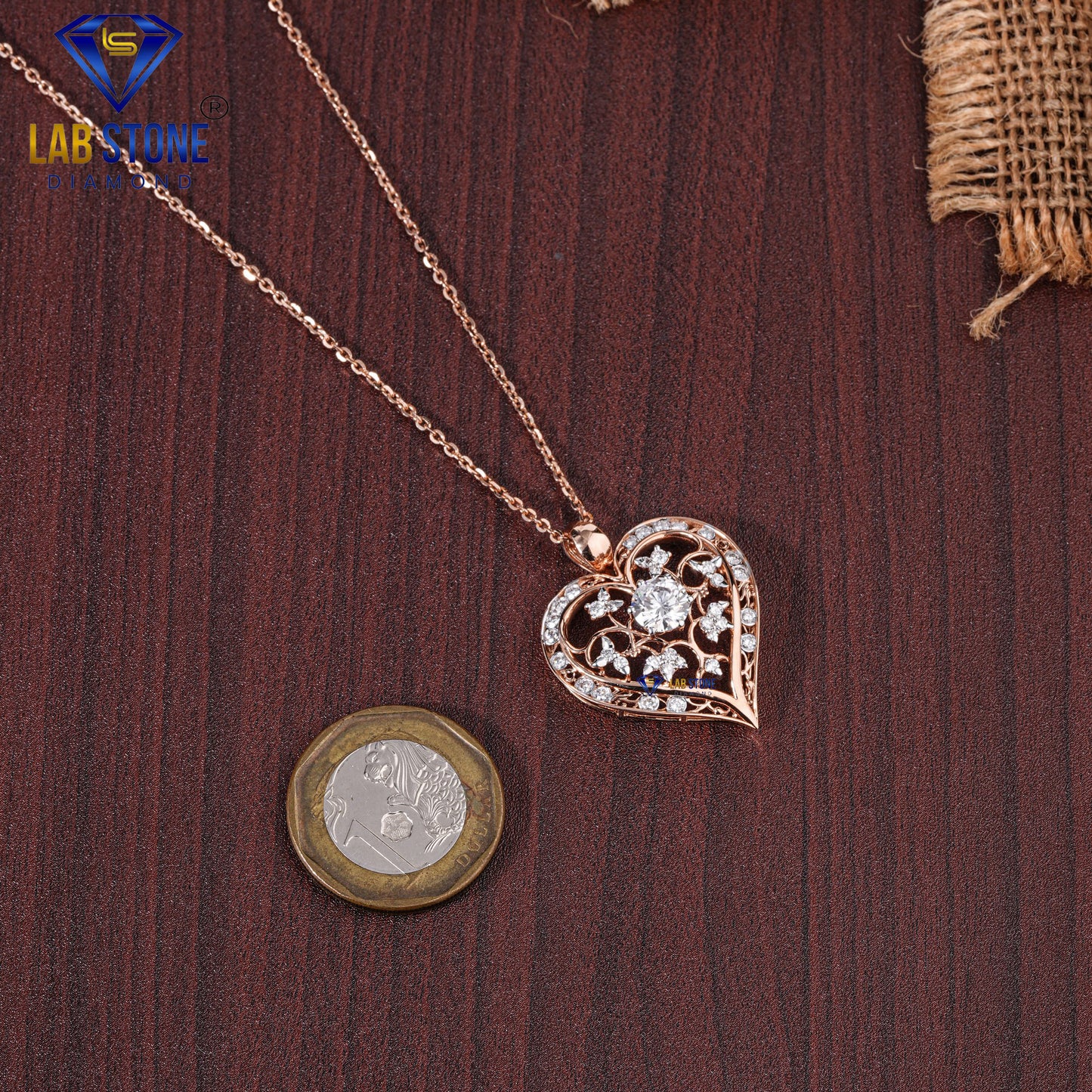 1.65 TDW  Round Cut Diamond Heart Pendant