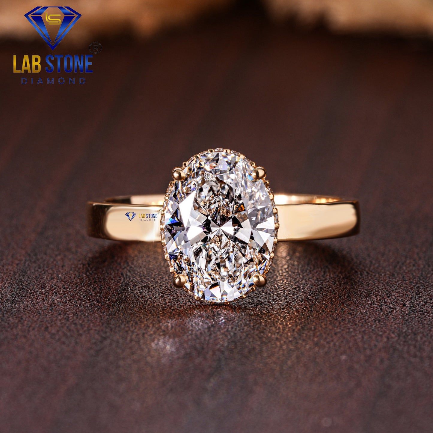 2.59 TDW Oval & Round Cut Diamond Women’s Hidden Halo Ring