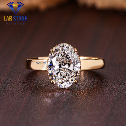 2.59 TDW Oval & Round Cut Diamond Women’s Hidden Halo Ring