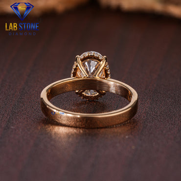 2.59 TDW Oval & Round Cut Diamond Women’s Hidden Halo Ring