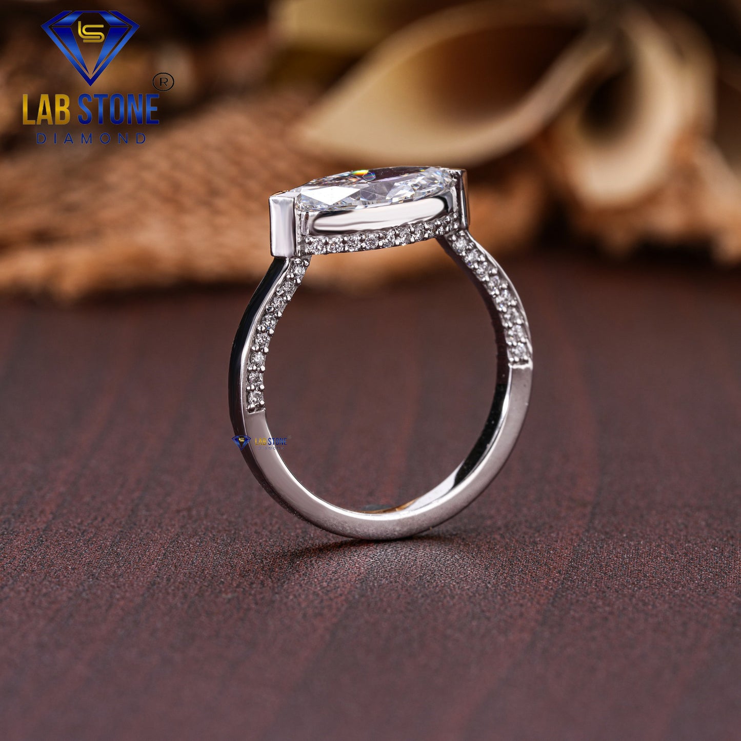 1.56 TDW Marquise & Round Cut Diamond Women’s Engagement Ring