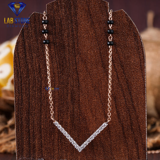 0.238 TDW Round Cut Diamond Mangalsutra with Chain