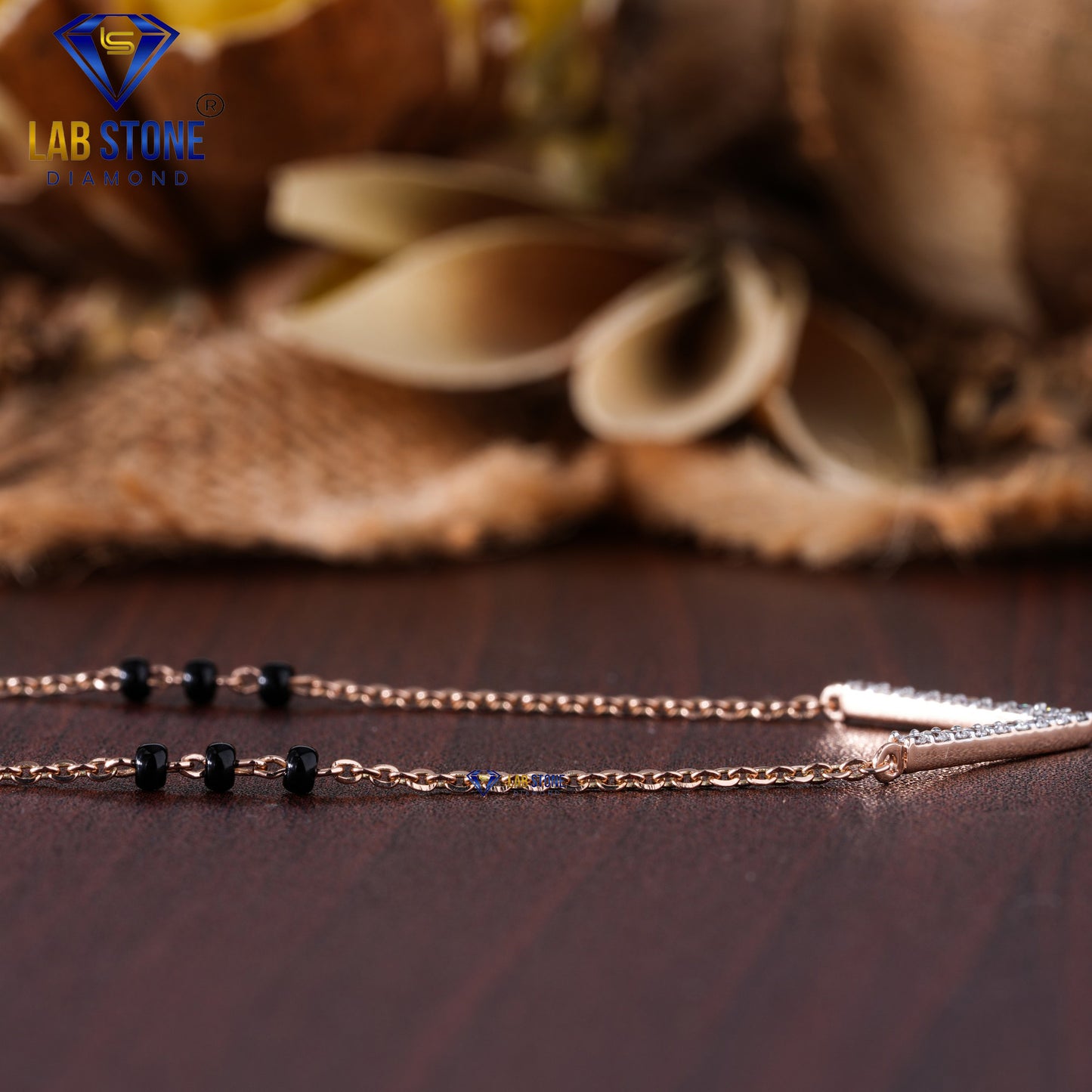 0.238 TDW Round Cut Diamond Mangalsutra with Chain