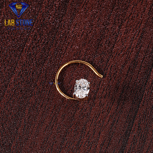 0.18ct TDW Oval Cut Diamond Nosepin